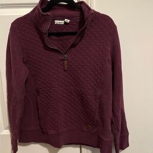L.L. Bean Women's Quilted Cowl Neck Sweater - Burgundy